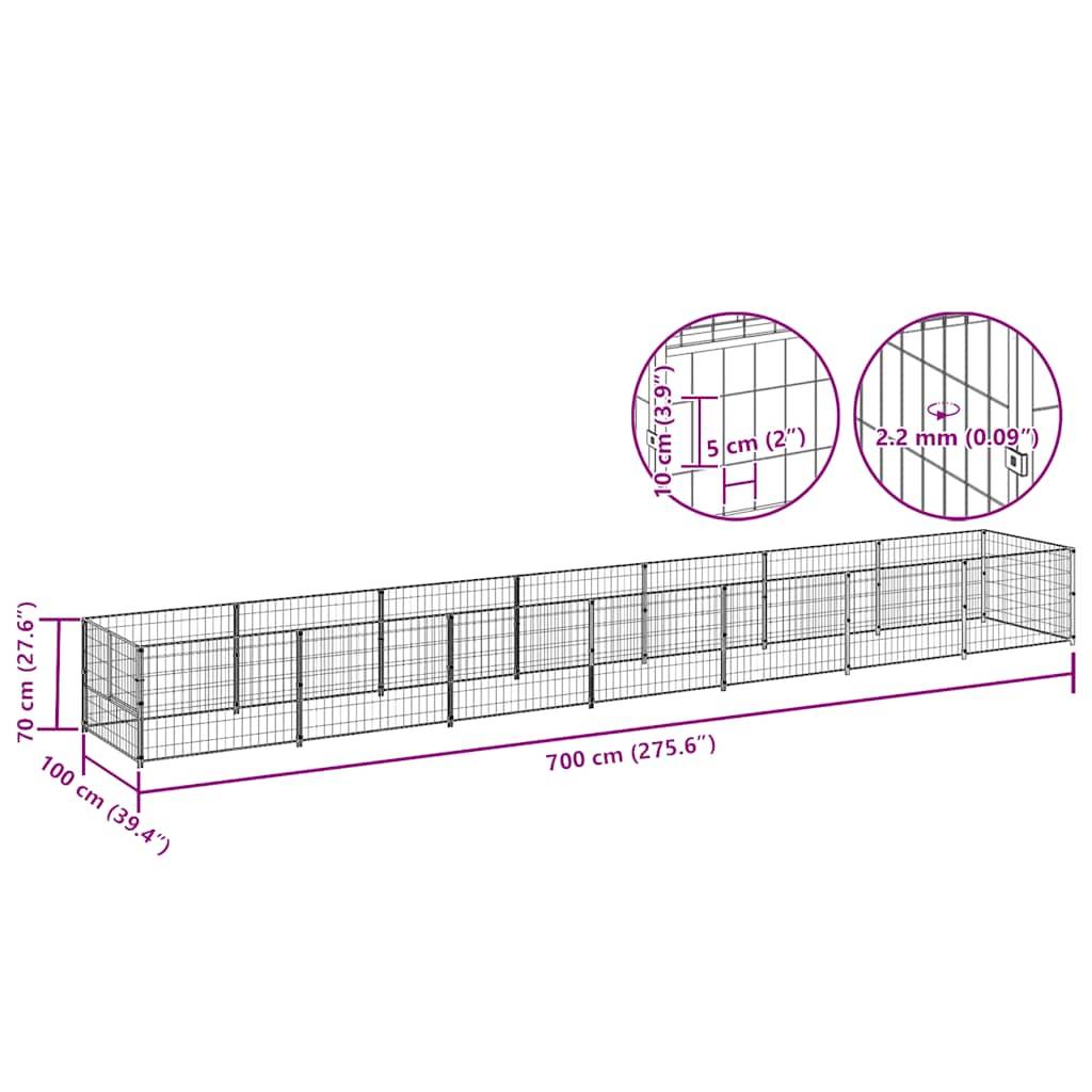 Vidaxl - Chenil Argenté 7 m² Acier vidaXL 3082105 - Image 3