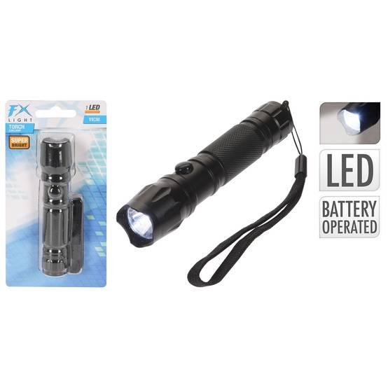 Lampe de poche en aluminium noir 11 cm, 45 lumens - FX LIGHT