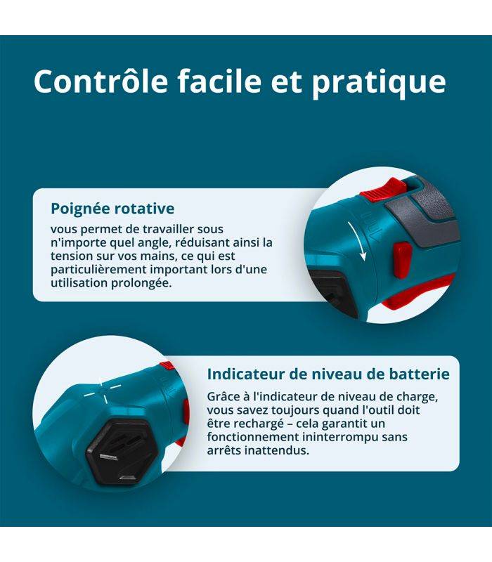 Taille-haie et cisaille à gazon 2 en 1 sans fil avec manche télescopique Könner & Söhnen KS SHT-8V + Extension Pole - Image 4