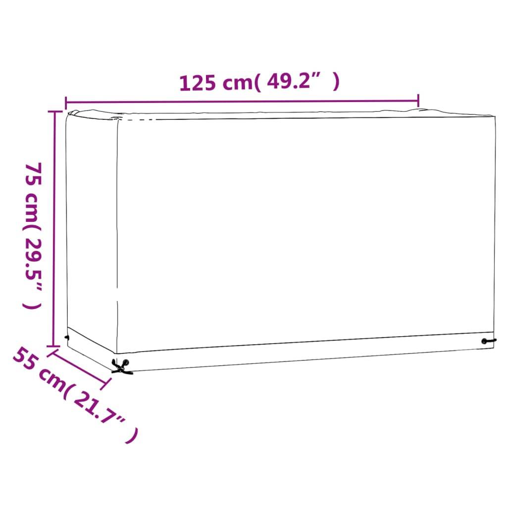 2 pcs Housses salon de jardin - Housses de protection 8œillets 125x55x75cm rectangulaire - Image 9