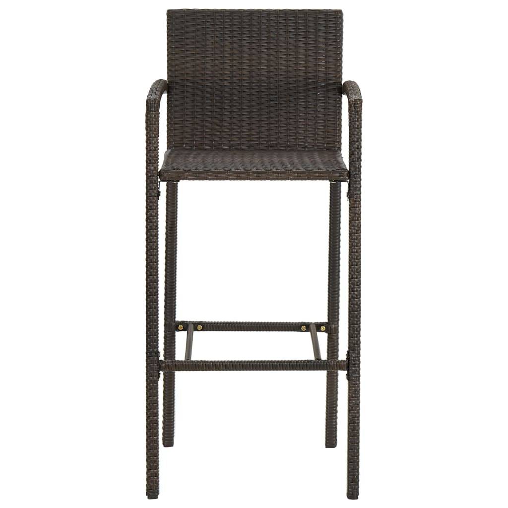 Helloshop26 - Ensemble de bar de jardin 5 pièces résine tressée marron - Image 6