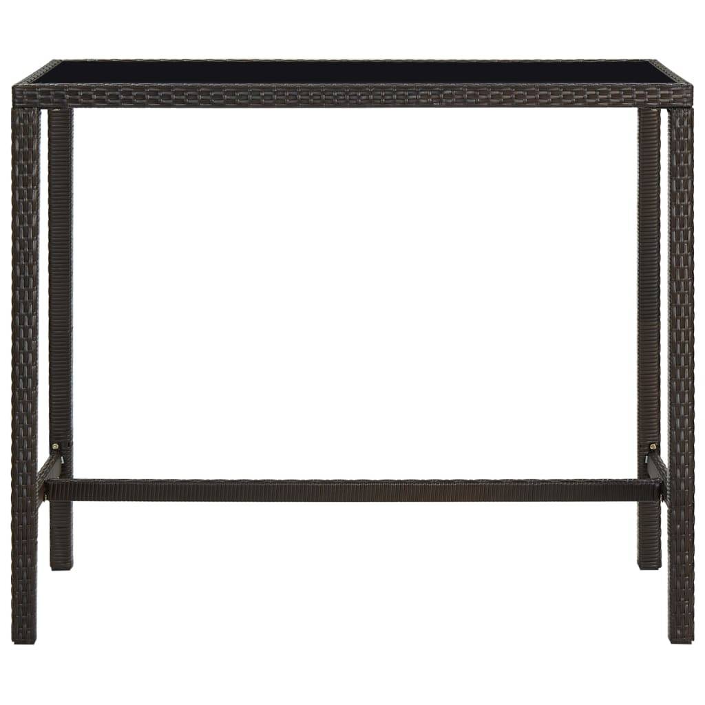Helloshop26 - Ensemble de bar de jardin 5 pièces résine tressée marron - Image 3