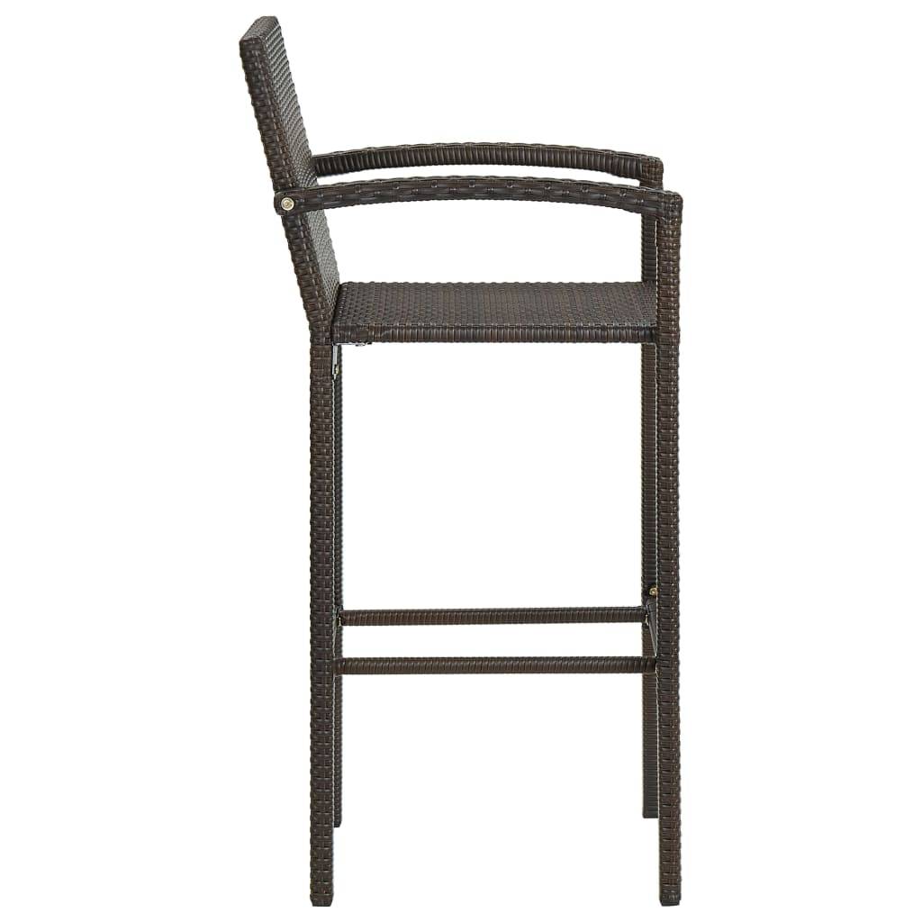 Helloshop26 - Ensemble de bar de jardin 5 pièces résine tressée marron - Image 7