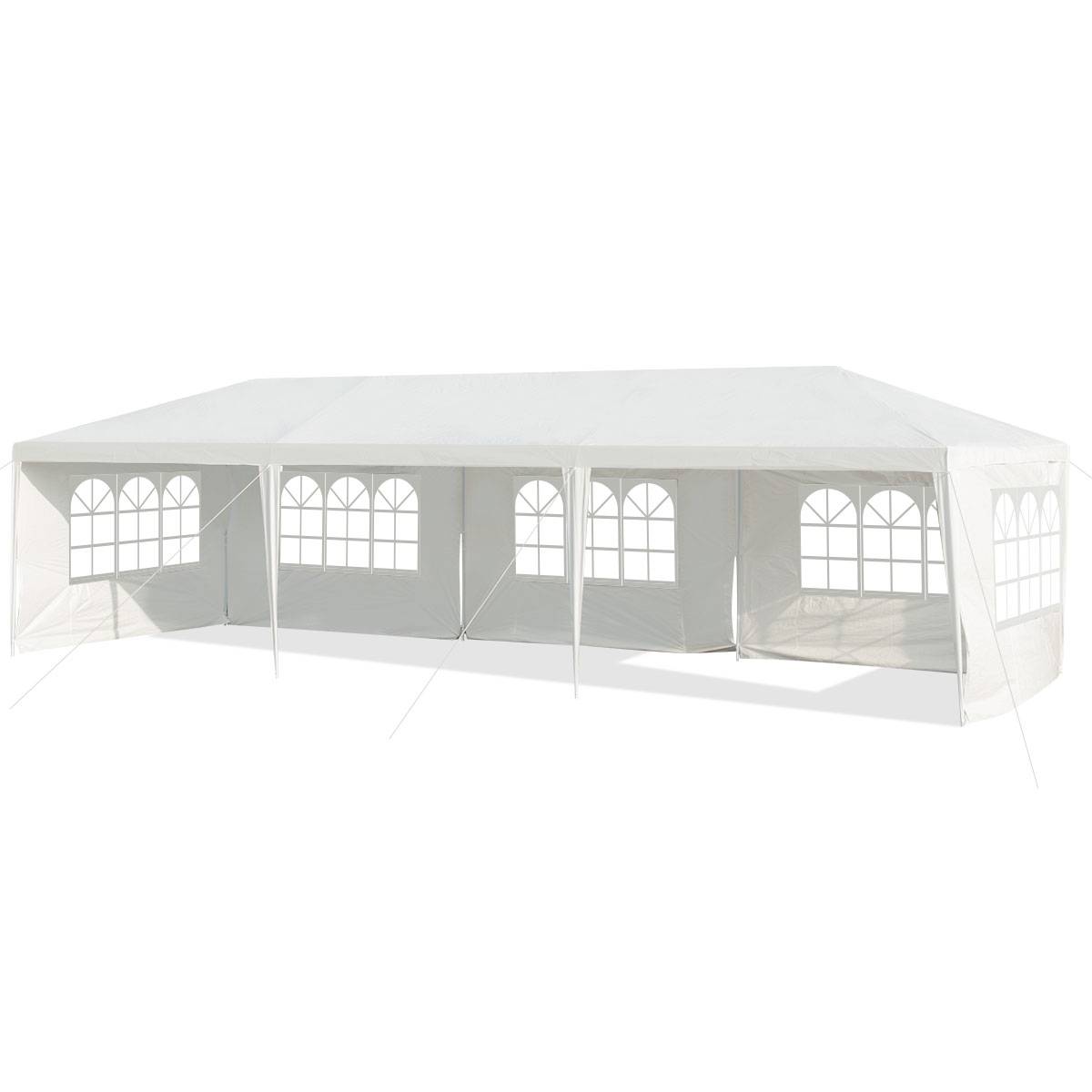 Tonnelle de Jardin 3x9m, 5 Murs Amovibles, Fenêtre sur Côté, Piquets de Terre Solides pour Fêtes de Mariage, BBQ de Plage - Image 1