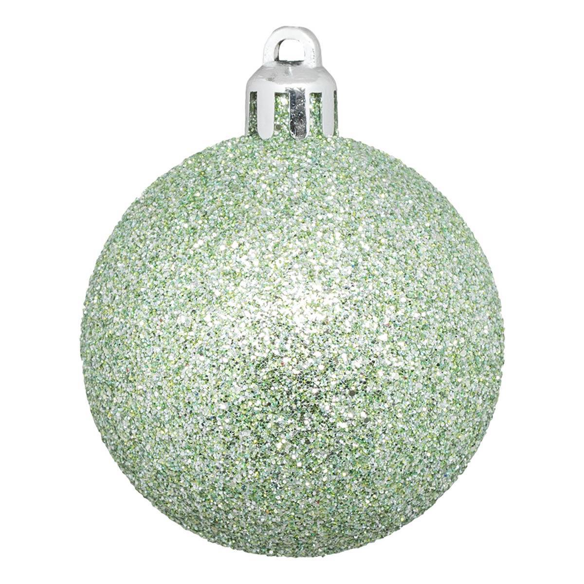 Fééric Lights & Christmas - Boule de Noël plastique 50mm x5 vert amande - Atmosphera Créateur d'intérieur - Image 3