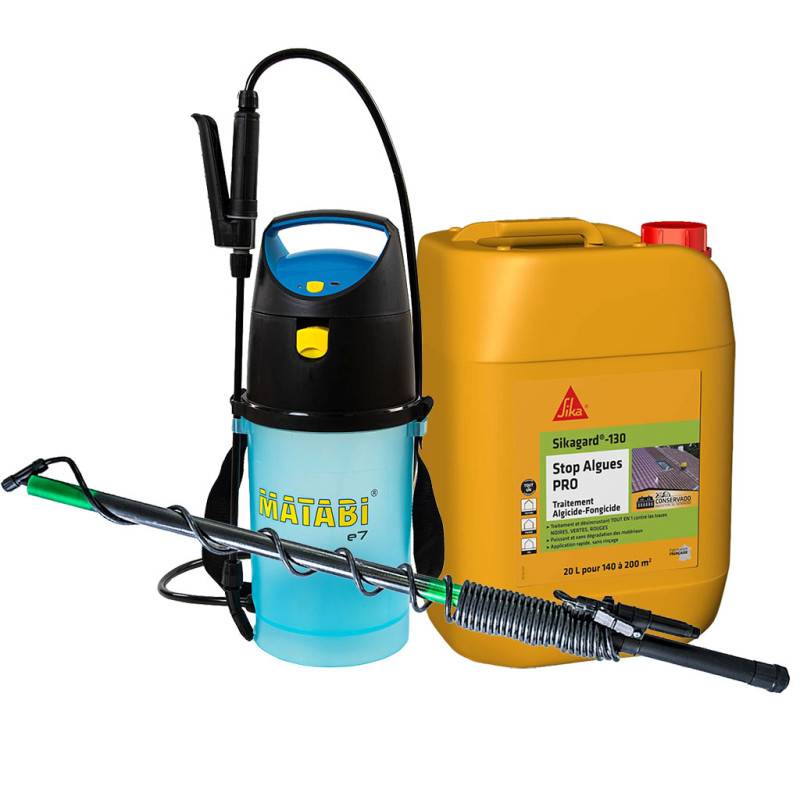 Matabi - MATABI Pulvérisateur électrique à batterie E7 5L + Lance télescopique 5,4m + Stop Algues PRO Sikagard-130 20L SIKA - Image 1