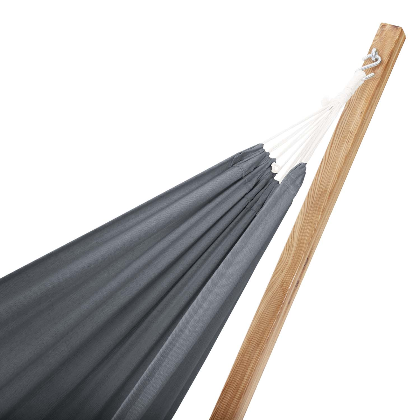 Hamac avec support bois et toile gris anthracite TAHITI - Image 4