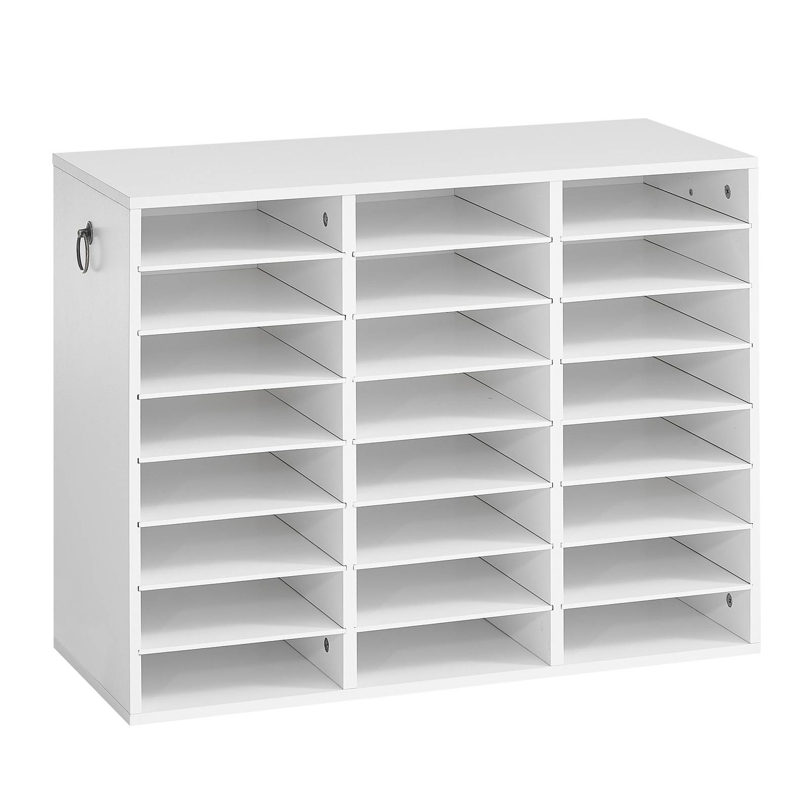 Vevor - VEVOR Trieur de documents en bois, 24 compartiments, étagères réglables, blanc, pour dossiers, papiers, magazines et courriers