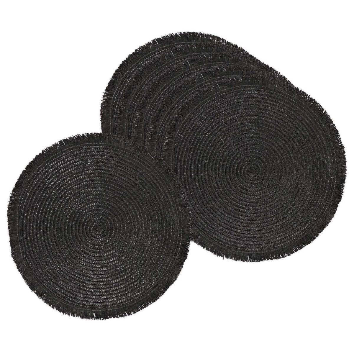 The Home Deco Factory - Set de table rond avec franges 38 cm - Image 1