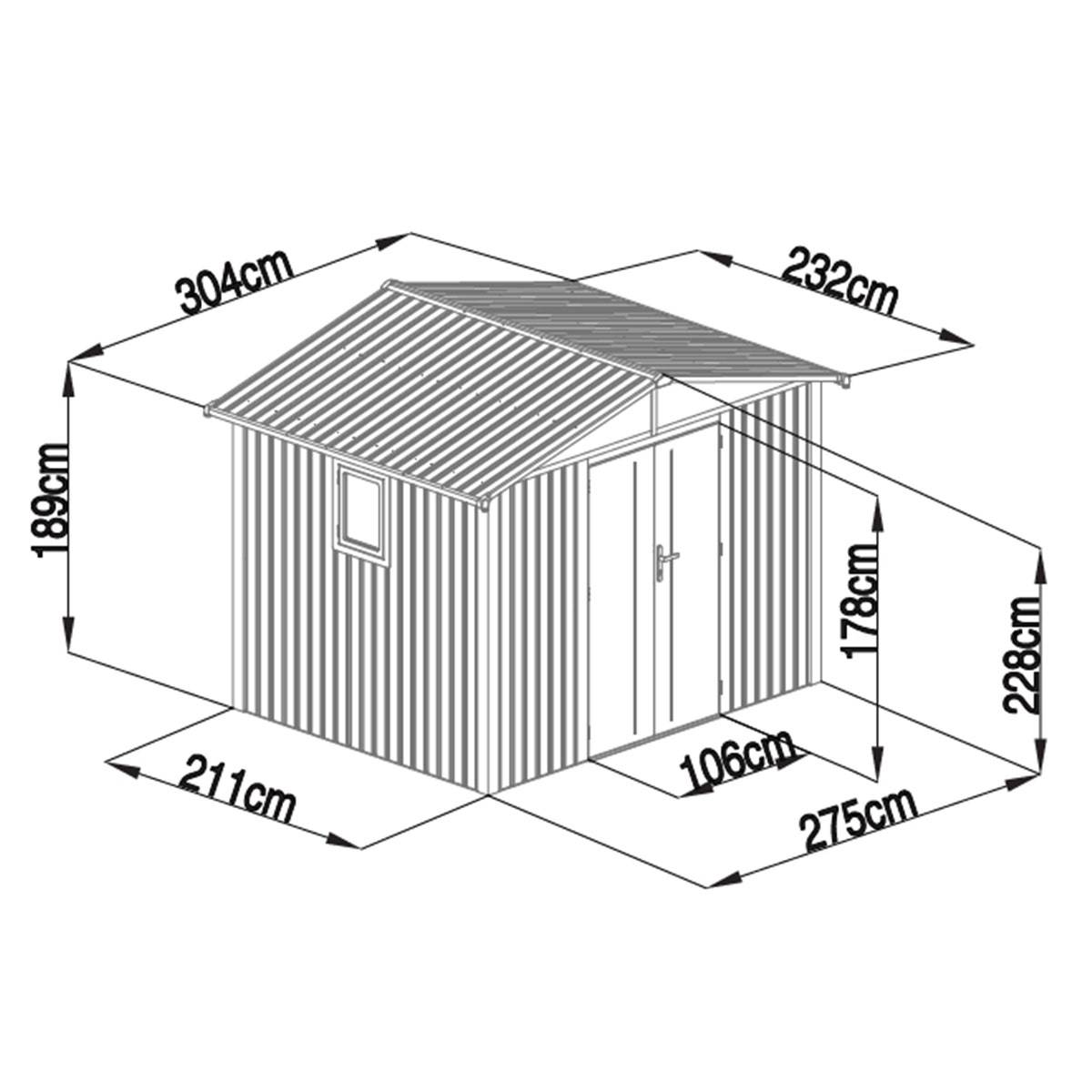 Trigano Jardin - Abri de jardin métal taupe 5.71 m² + kit d'ancrage - Image 3