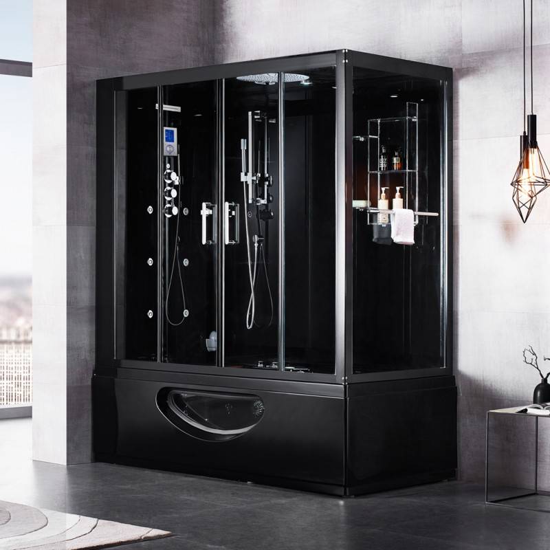 Combi Balneo douche Hammam CBH BLACK Archipel® 179x97 - GAUCHE - Image 1