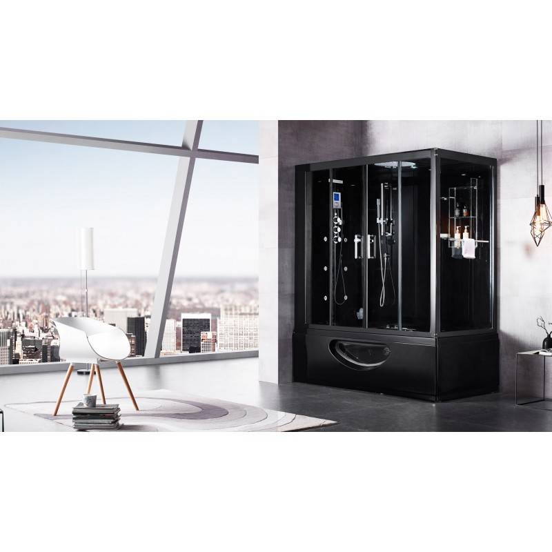 Combi Balneo douche Hammam CBH BLACK Archipel® 179x97 - GAUCHE - Image 4