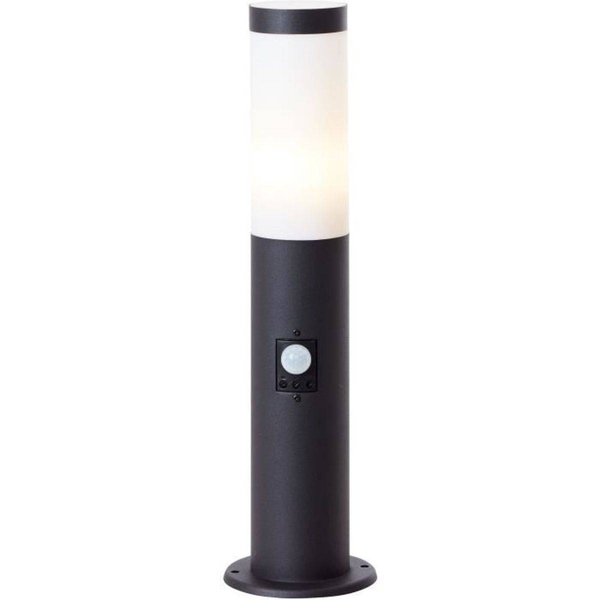 Brilliant - Borne extérieure à détecteur de mouvement Dody E27, métal et plastique noir, IP44, H 45 cm - BRILLIANT - Image 1