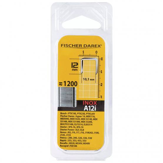 Fischer Darex - Boîte de 1200 Agrafes inox à fil fin A12i FISCHER DAREX - Image 1