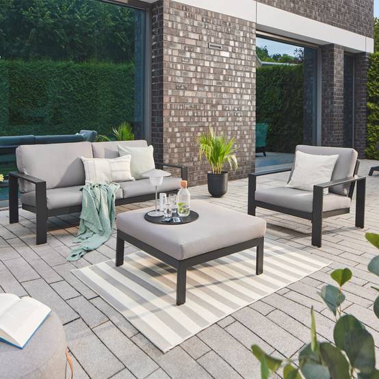 Home Deluxe - Salon de jardin aluminium HOME DELUXE RIO M - anthracite - Image 2