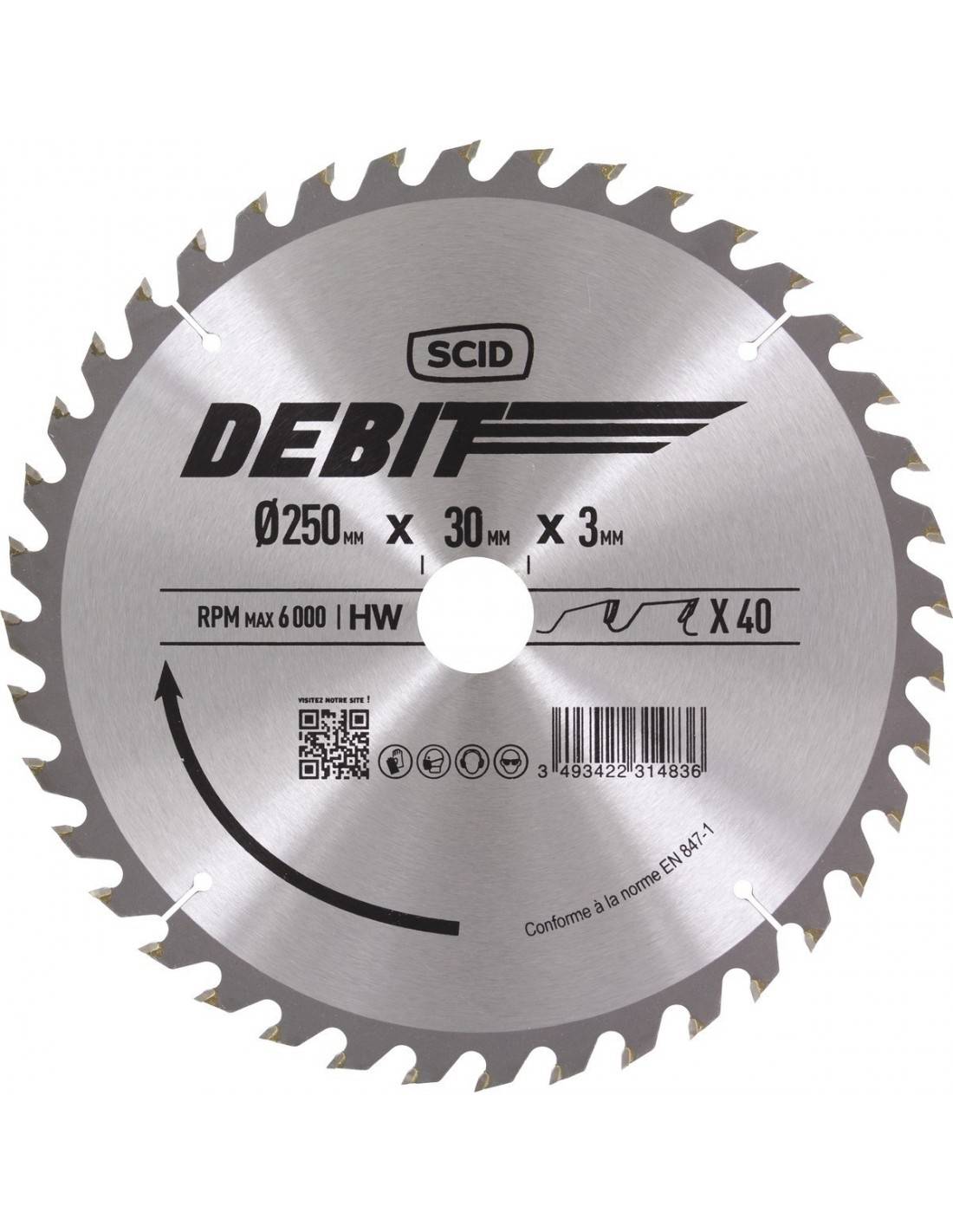 Lame Scie Circulaire Scid 250mm Coupe Alternée Bois Précise - Scid