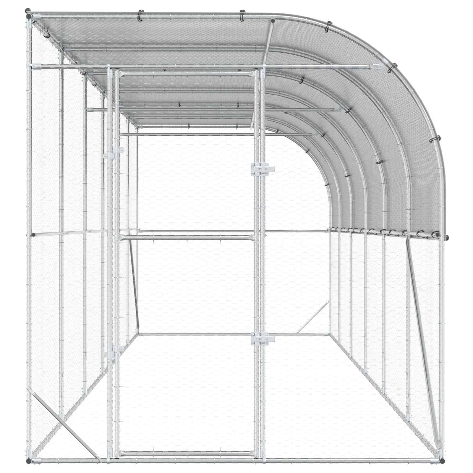 Vidaxl - Poulailler contre le mur Argenté 600 x 150 x 215 cm vidaXL 3434737 - Image 5