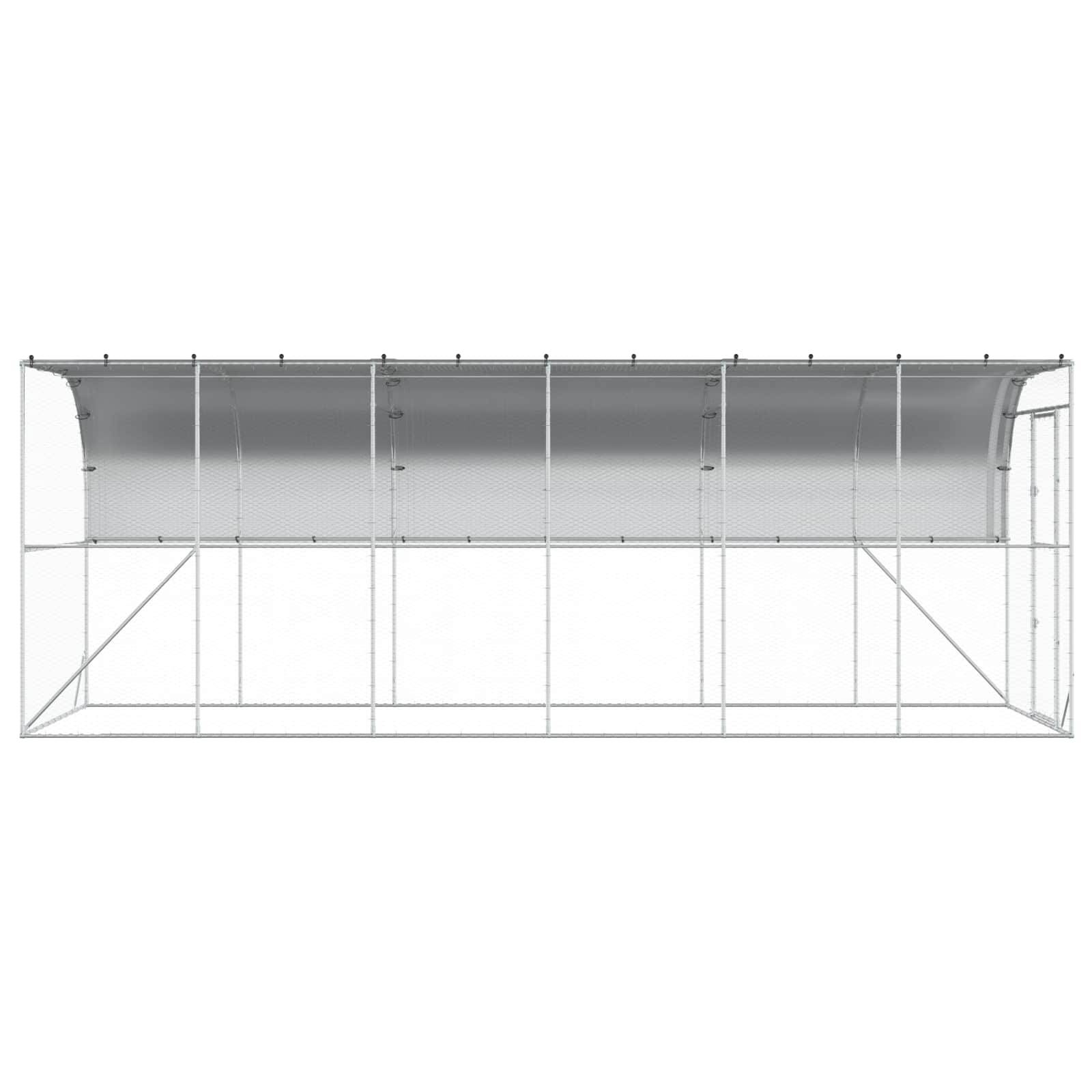 Vidaxl - Poulailler contre le mur Argenté 600 x 150 x 215 cm vidaXL 3434737 - Image 6