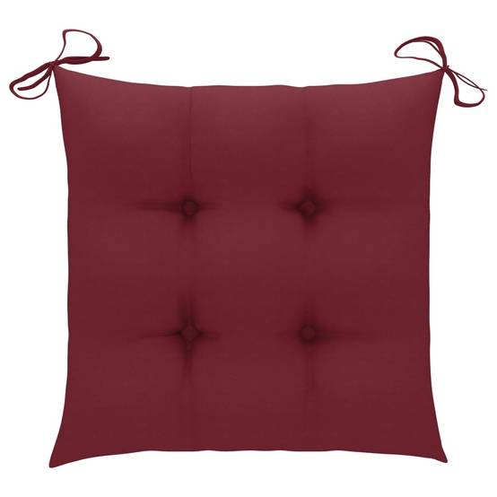 Chaises de jardin bois de teck rouge bordeaux 55 x 60 x 89 cm - PANGIVO - Image 6