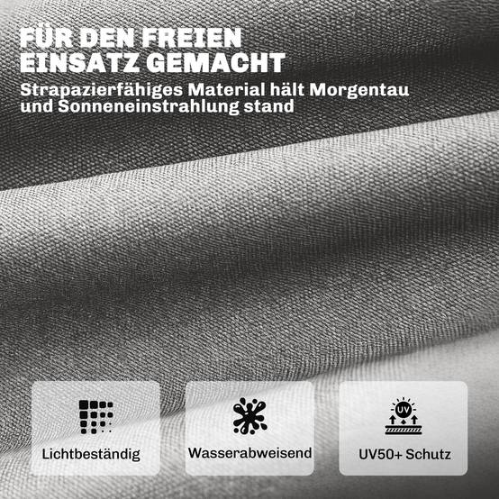 ComfortXL - Coussin bain de soleil polyester 198 x 65 x 13 cm gris clair extérieur déperlant UV50+ avec sangles de fixation - Image 6