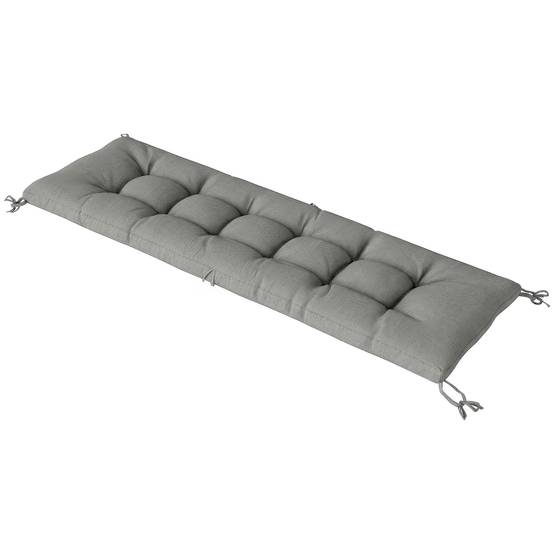 ComfortXL - Coussin bain de soleil polyester 198 x 65 x 13 cm gris clair extérieur déperlant UV50+ avec sangles de fixation - Image 2