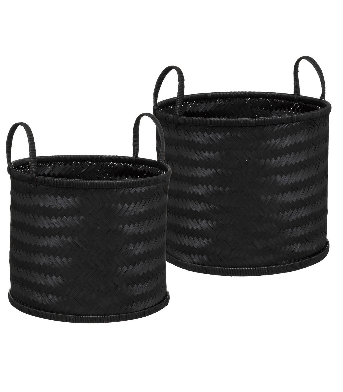 Set de 2 Paniers de rangement en Bambou Noir - Image 1