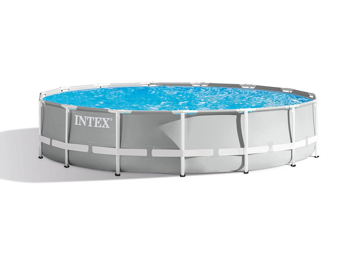 Kit piscine tubulaire Intex Prism Frame ronde 4,57 x 1,07 m + Bâche à bulles + Aspirateur - Image 2