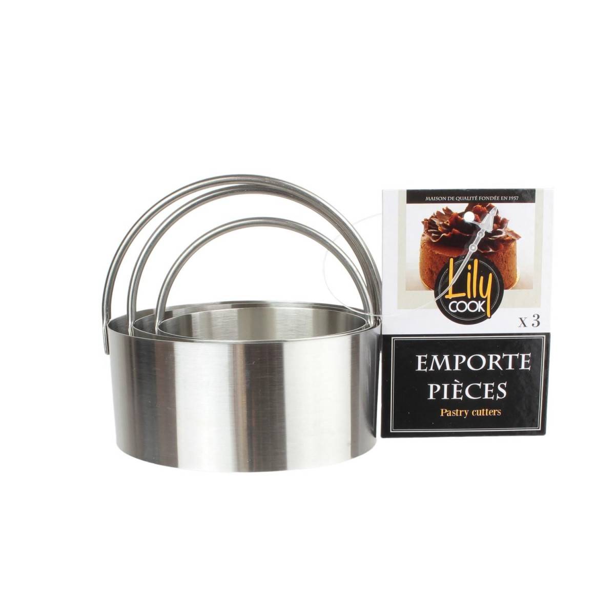 Lot de 3 Emporte-Pièces Inox "Rond" 8cm Argent - Image 4