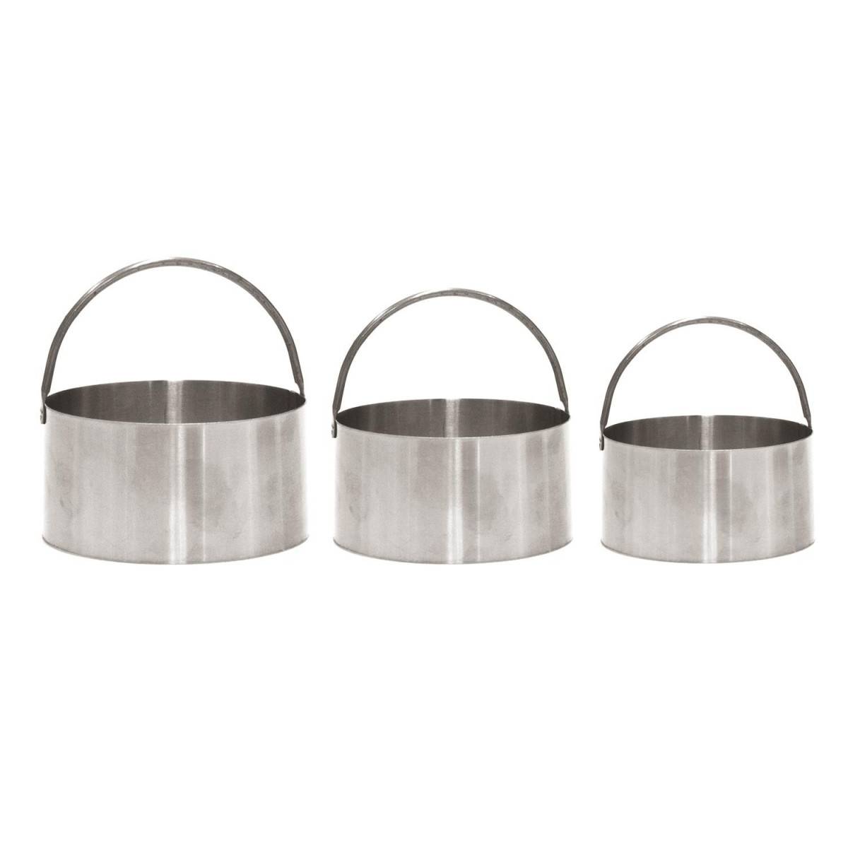 Lot de 3 Emporte-Pièces Inox "Rond" 8cm Argent - Image 1