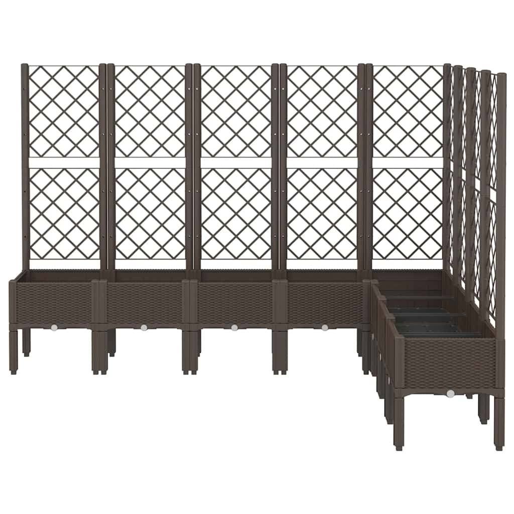 Vidaxl - Jardinière avec treillis marron 200x160x142 cm PP vidaXL 367945 - Image 8