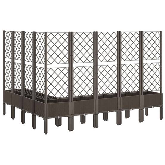 Vidaxl - Jardinière avec treillis marron 200x160x142 cm PP vidaXL 367945 - Image 6