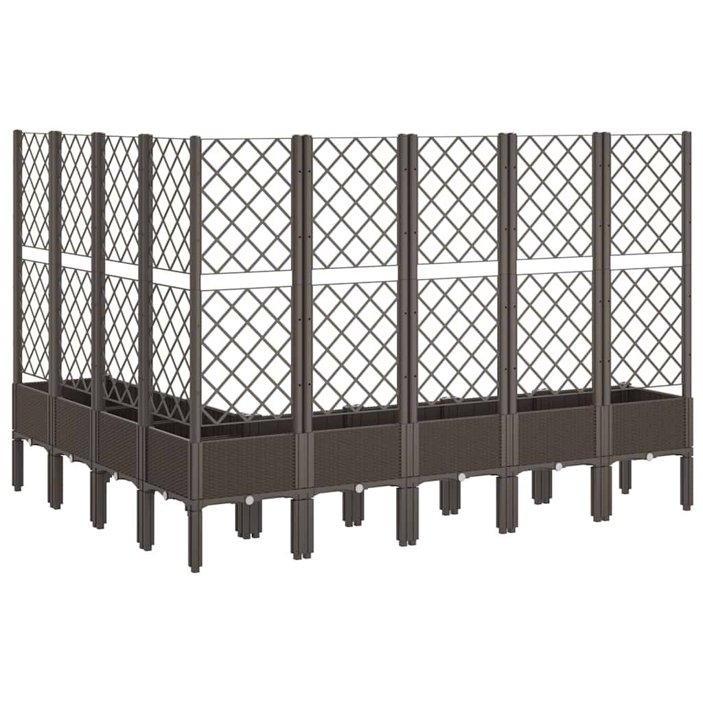 Vidaxl - Jardinière avec treillis marron 200x160x142 cm PP vidaXL 367945 - Image 6