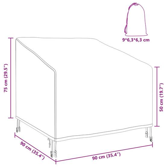 Vidaxl - Housse de chaise de jardin 90 x 90 x 50 / 75 cm Tissu Oxford 600D vidaXL 4105978 - Image 3