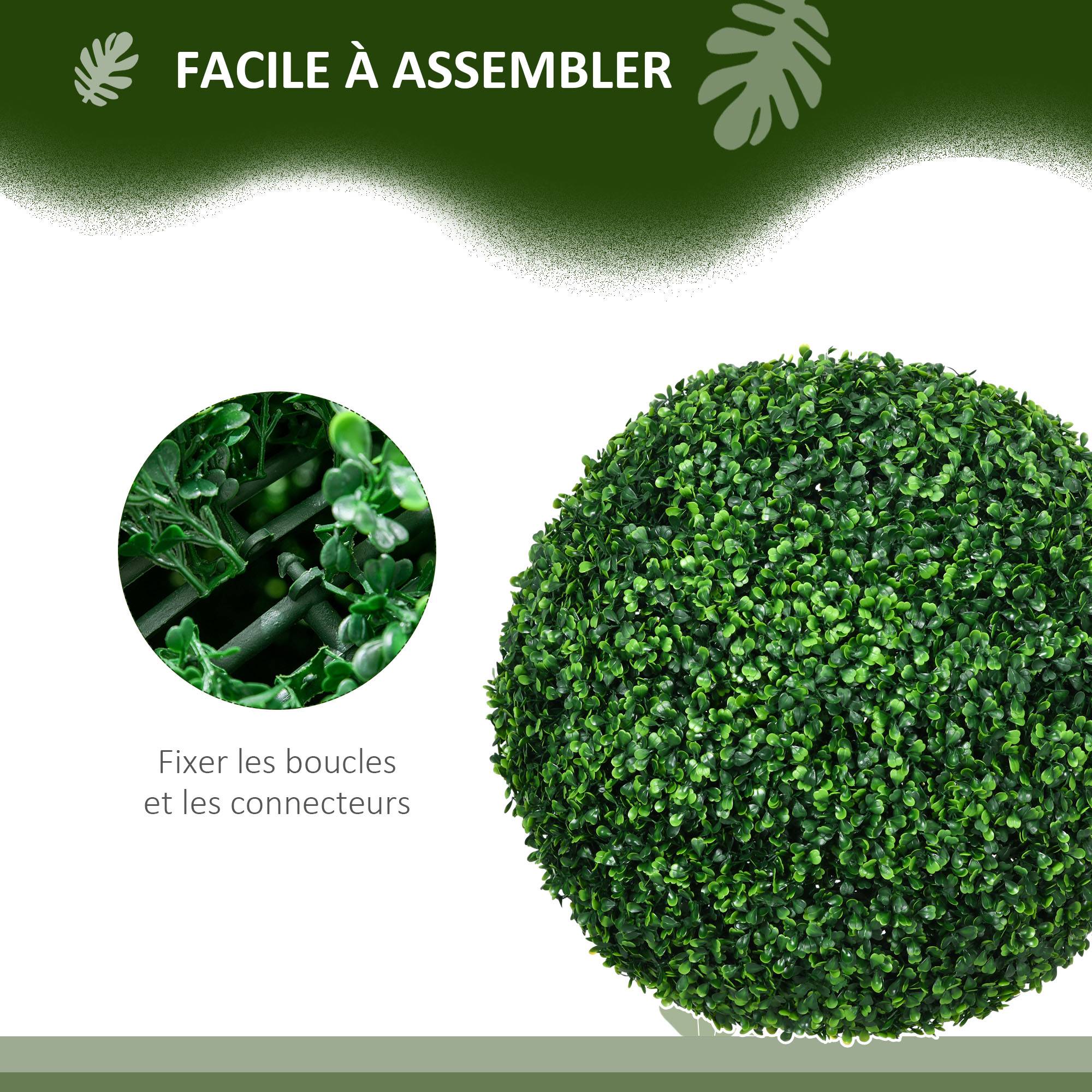 Duo boules buis artificiel PE jardin terrasse décor bucolique 50 cm vert - ComfortXL Outdoor Living - Image 7