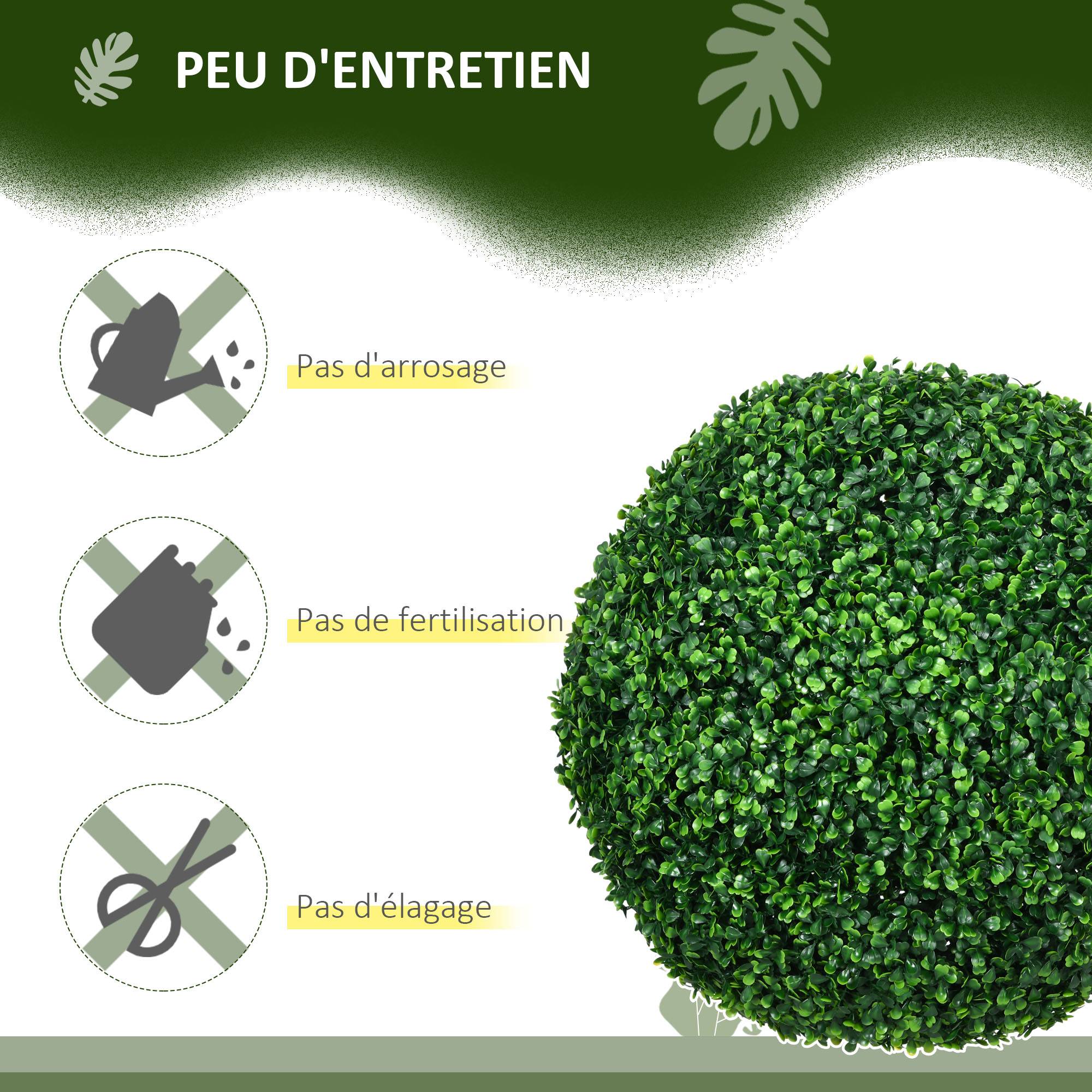 Duo boules buis artificiel PE jardin terrasse décor bucolique 50 cm vert - ComfortXL Outdoor Living - Image 8