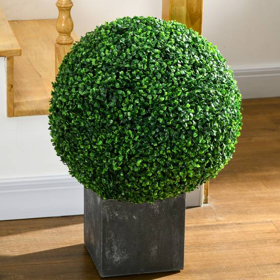 Duo boules buis artificiel PE jardin terrasse décor bucolique 50 cm vert - ComfortXL Outdoor Living - Image 9