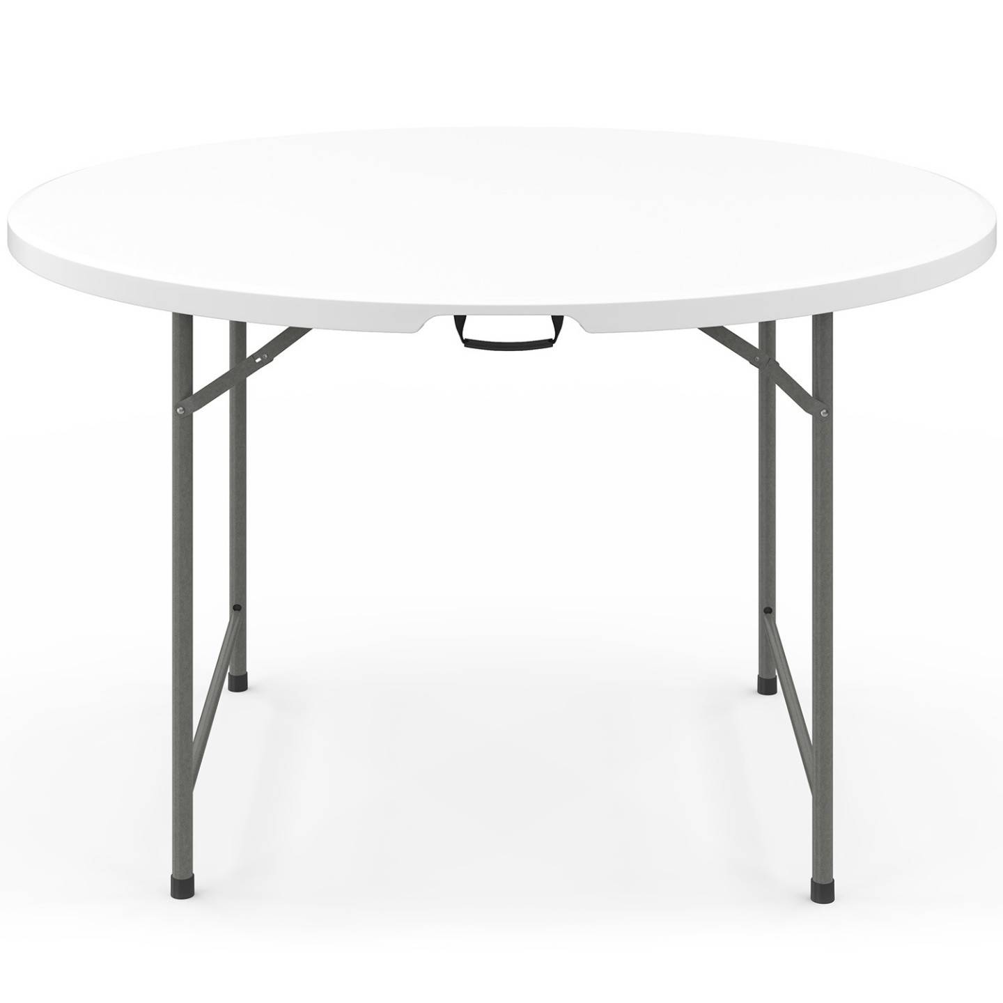 Table pliante d'appoint portable ronde 122 cm pour camping ou réception avec housse blanche - Image 5