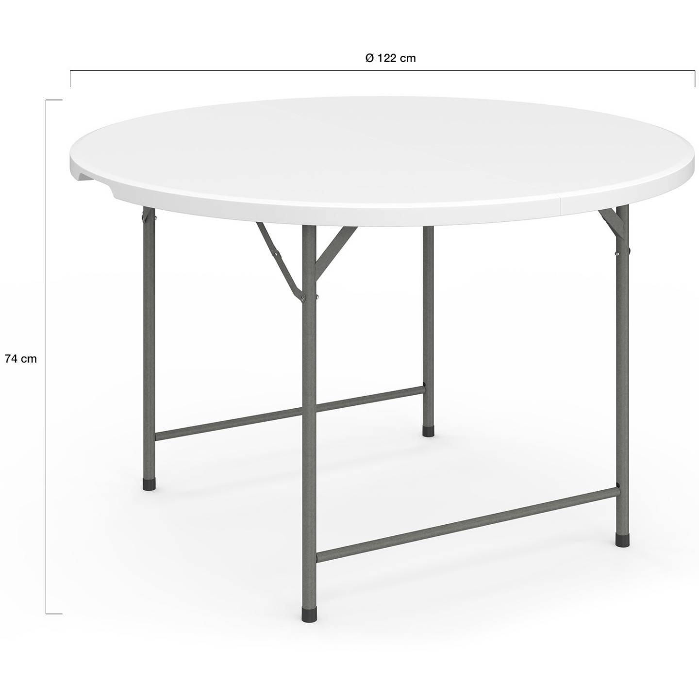 Table pliante d'appoint portable ronde 122 cm pour camping ou réception avec housse blanche - Image 7