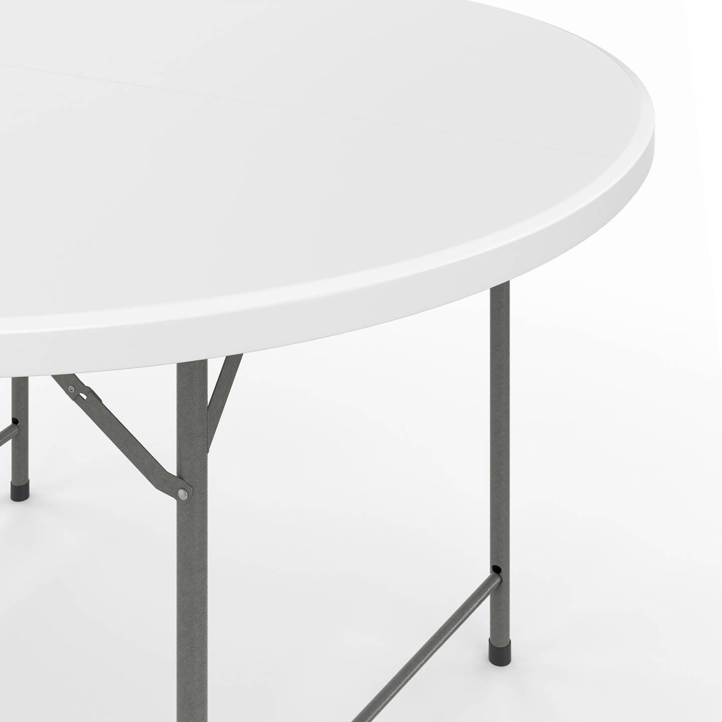 Table pliante d'appoint portable ronde 122 cm pour camping ou réception avec housse blanche - Image 8