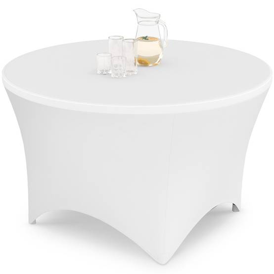 Table pliante d'appoint portable ronde 122 cm pour camping ou réception avec housse blanche - Image 4