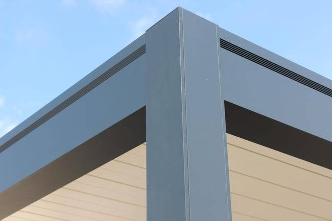Pergola Bioclimatique Adossée Motorisée Aluminium 3x3 Anthracite O ORIAL France - Image 5