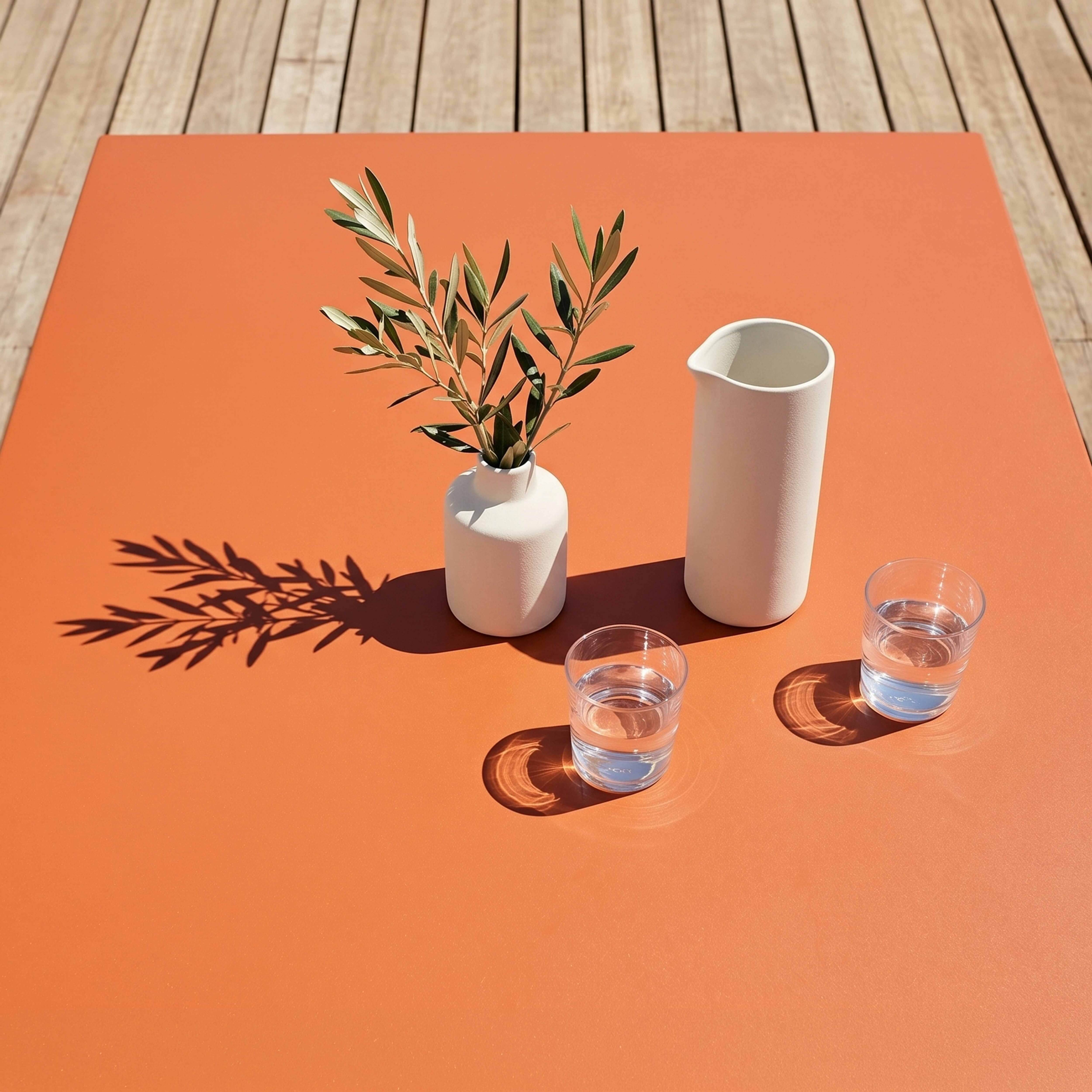 Oviala - Table de jardin rectangulaire en métal 8 places 180 cmorange Palavas - Oviala - Image 3