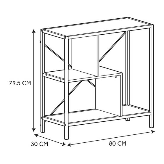 The Home Deco Factory - Etagère en bois et métal Edison 80 x 30 x 79.5 cm - Image 3