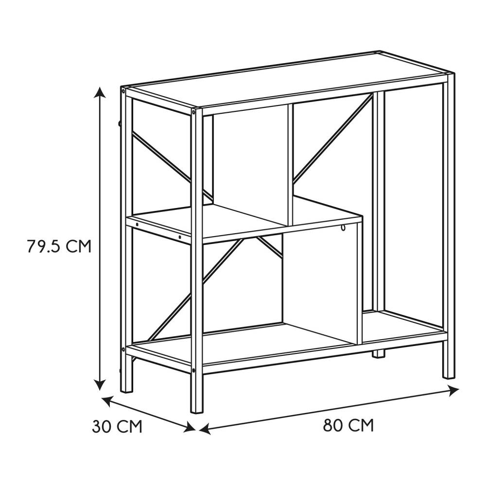 The Home Deco Factory - Etagère en bois et métal Edison 80 x 30 x 79.5 cm - Image 3