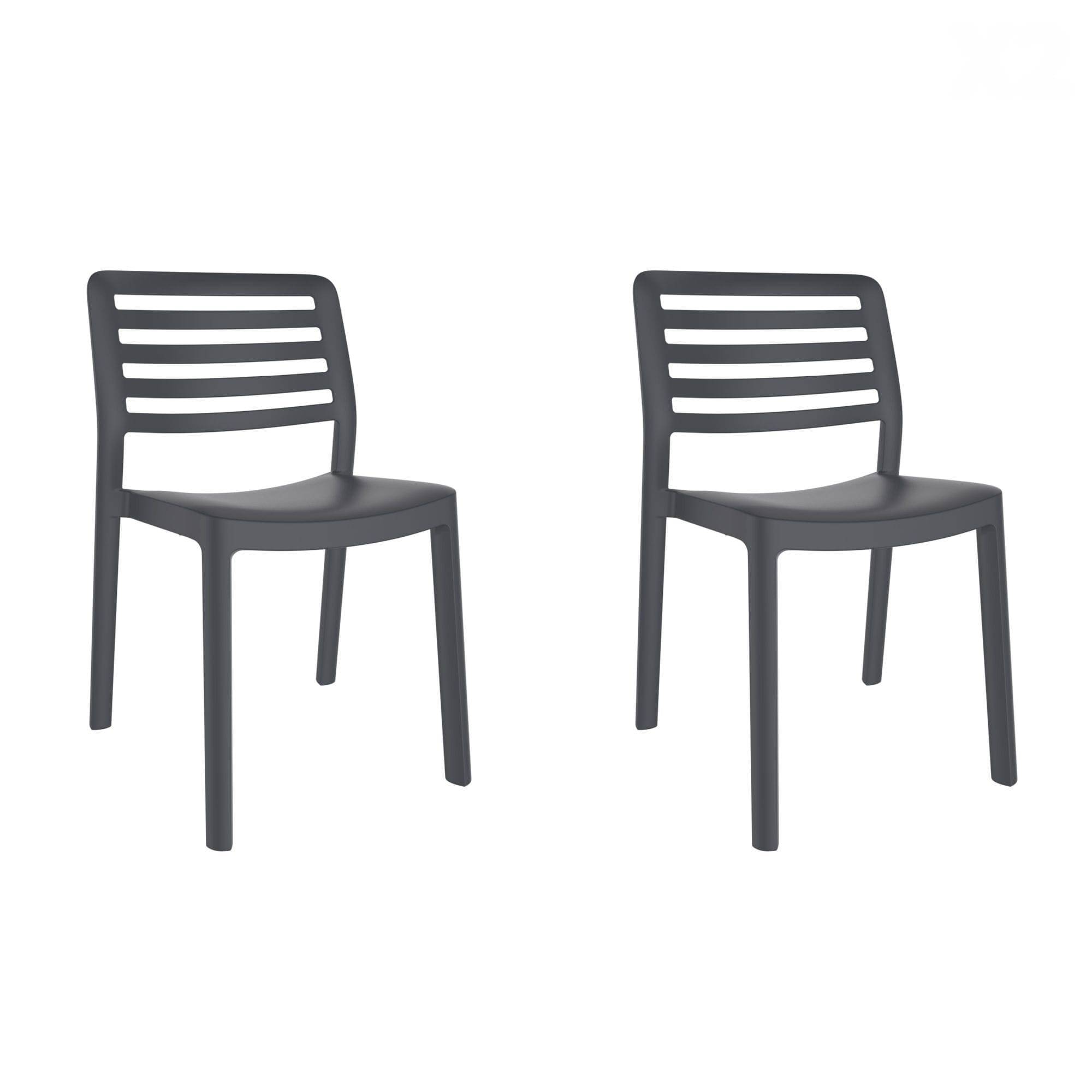 Garbar - Chaises Wind garbar plastique gris (Lot de 2) - Image 1