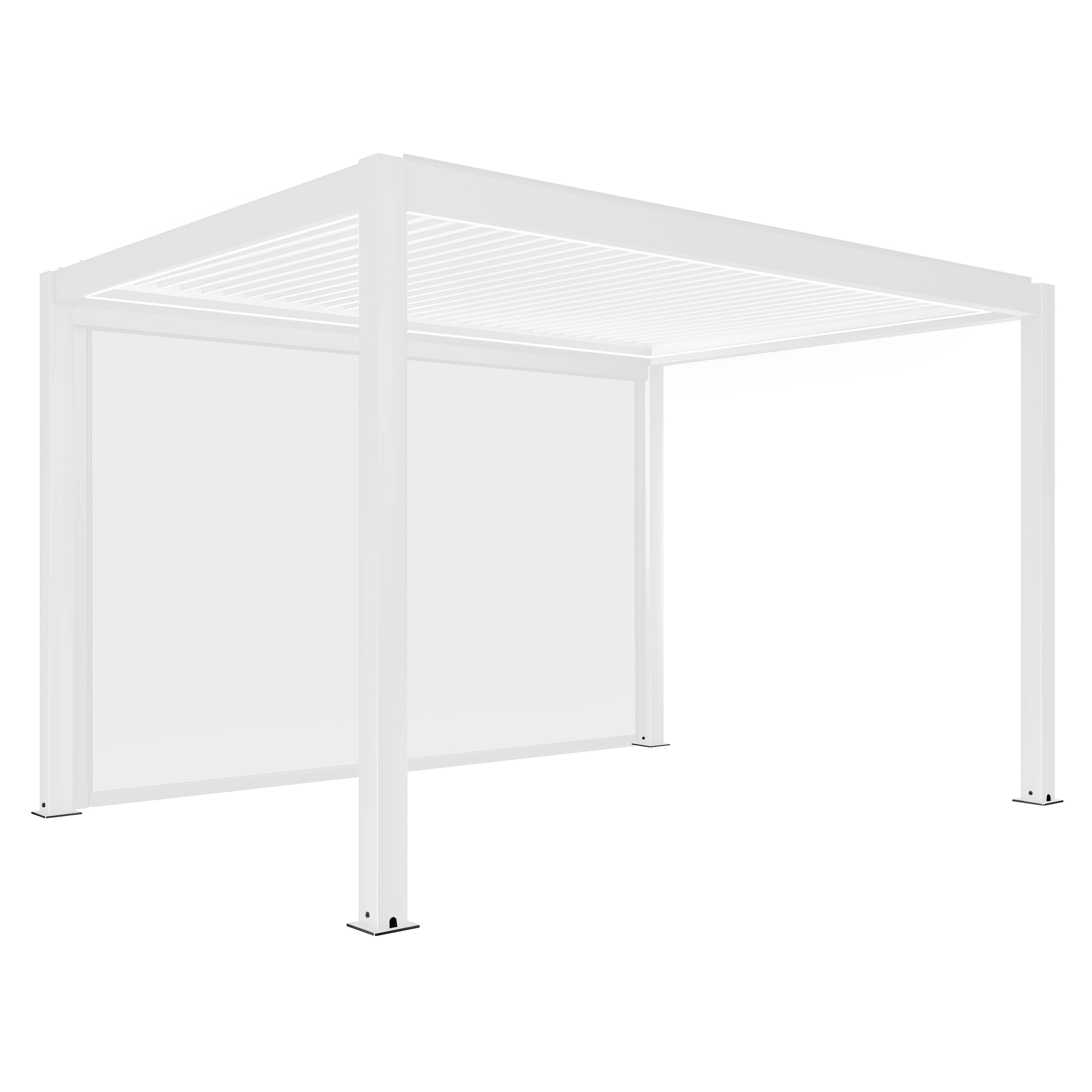 Oviala - Pergola bioclimatique autoportée motorisée éclairée 3 x 4m et 1 store Kavala - Oviala - Image 2