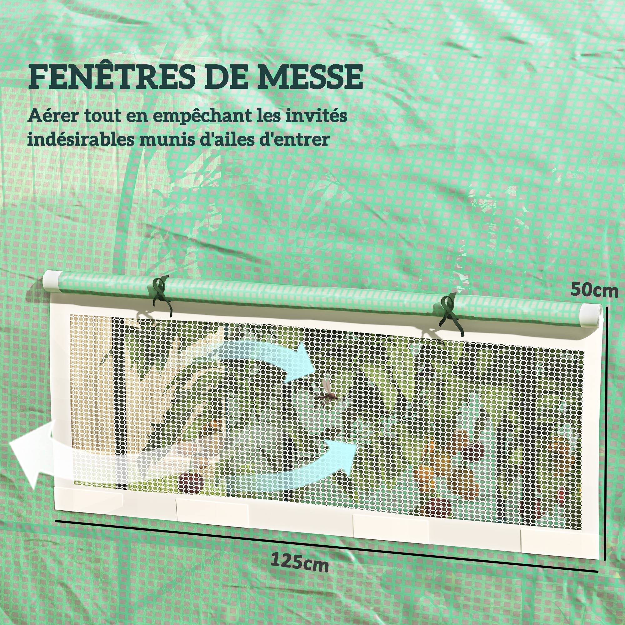 Sans Marque - Serre de jardin serre tunnel de jardin 9m² PE Haute densité 135 g/m², avec 2 portes zippées 300 x 300 x 200 cm, vert - Image 8