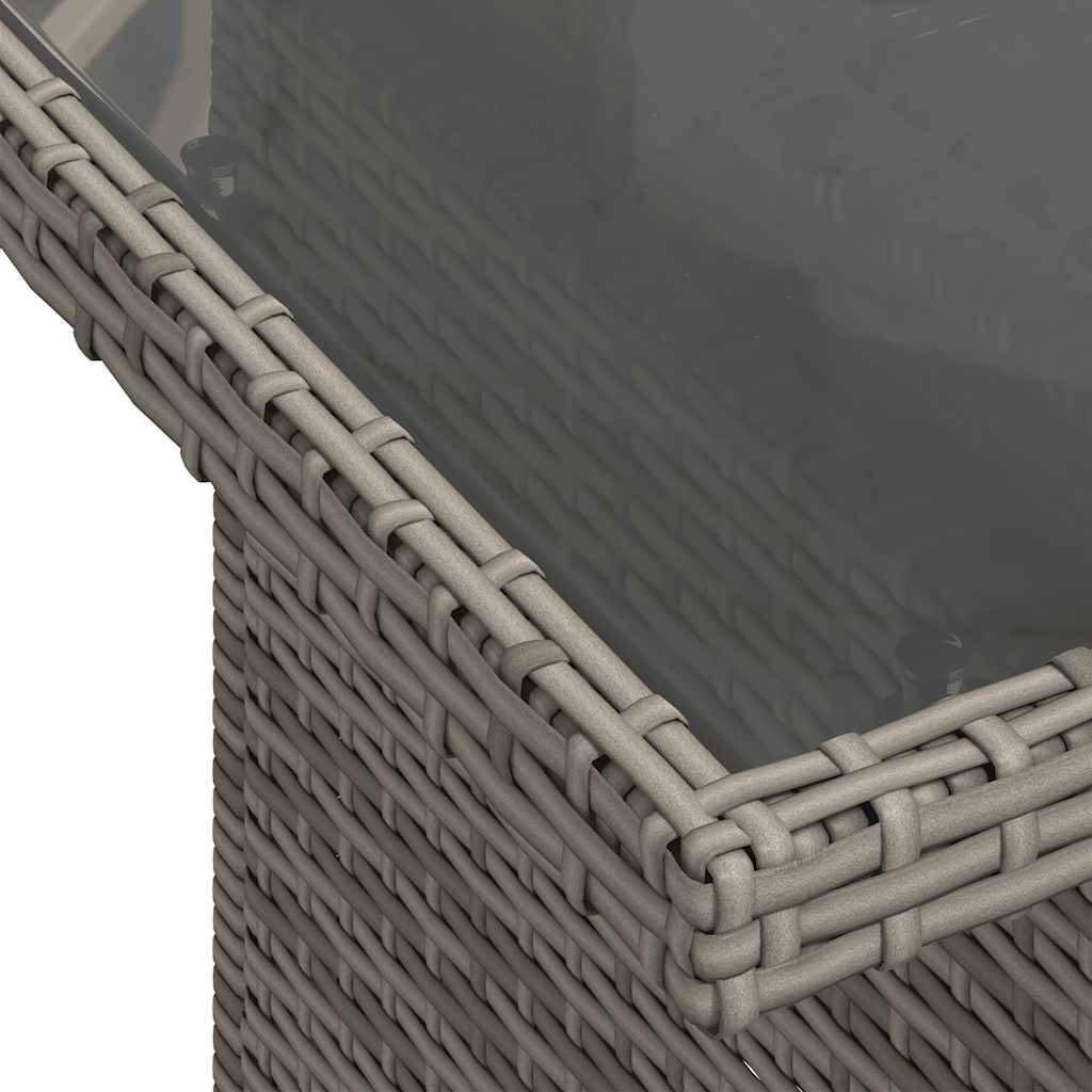 Ensemble Salon de Jardin 7 Éléments Résine Tressée Modulable avec Rangement Gris – ComfortXL Outdoor Living - Image 3