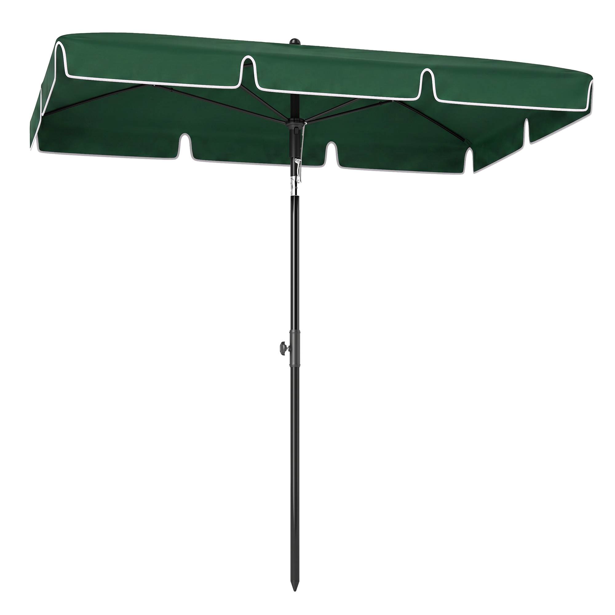 Parasol terrasse aluminium 2x1,3x2,5 m, parasol jardin rectangulaire inclinable, vert - Image 2