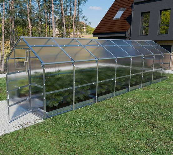 Serre KLASIKA BERNARD 2,35 x 8 m (18,8 m²), 6 mm avec revêtement en polycarbonate - Image 1